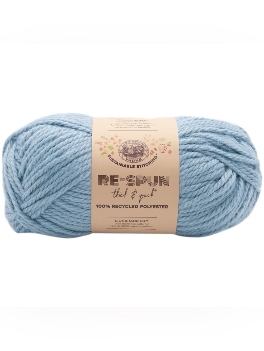 Lion Brand Re-Spun Thick & Quick Yarn Knitting 106BD Faded Denim Light Blue NWT